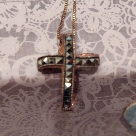 Jewelry - Silver and marquis cross necklace